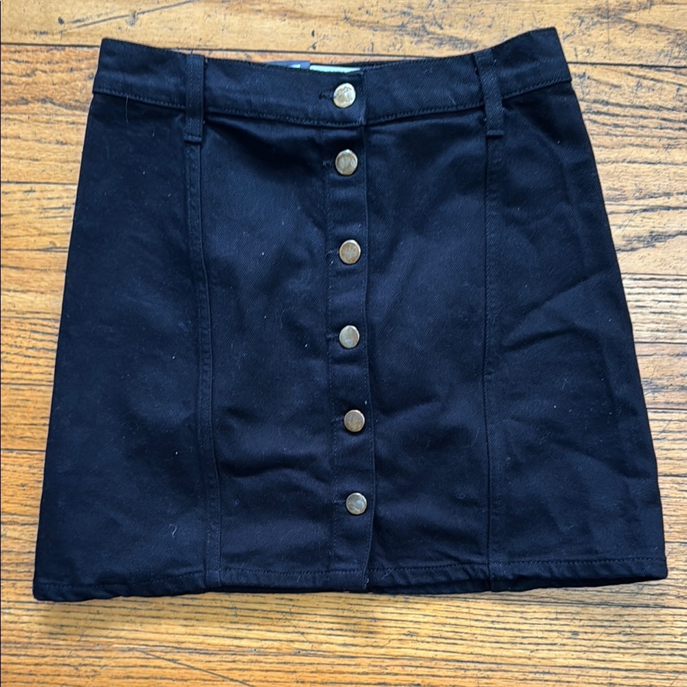 Reformation Black Button-Front Women's Skirt